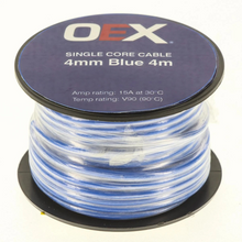 Load image into Gallery viewer, ACX0727-4M  - OEX 4mm Single Core Automotive Cable, Blue - 4m Roll