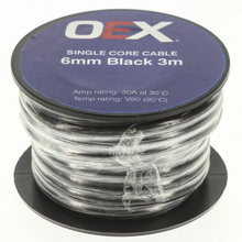 Load image into Gallery viewer, ACX0761-3M   - OEX 6mm Single Core Automotive Cable, Black - 3m Roll