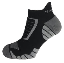 Load image into Gallery viewer, Thermatech Performance Low Cut Socks, Black/Grey, Size US 3-8 T21U, Unisex