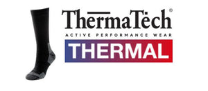 Thermatech Outdoor Performance Socks, Black/Grey, Size US 6-10 T32U, Unisex