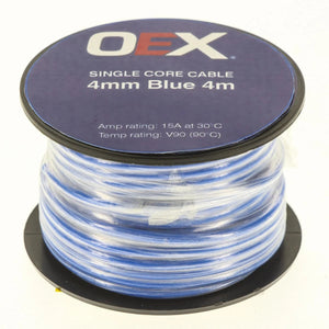 ACX0727-4M  - OEX 4mm Single Core Automotive Cable, Blue - 4m Roll