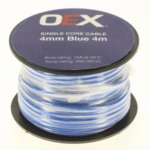 ACX0727-4M  - OEX 4mm Single Core Automotive Cable, Blue - 4m Roll
