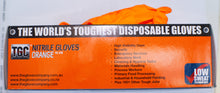 Load image into Gallery viewer, Gloves XL TGC Orange Hi-Vis Nitrile 100 Pack 160034