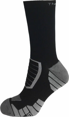 Thermatech Performance Crew Socks, Black/Grey, Size US 3-8 T24U, Unisex