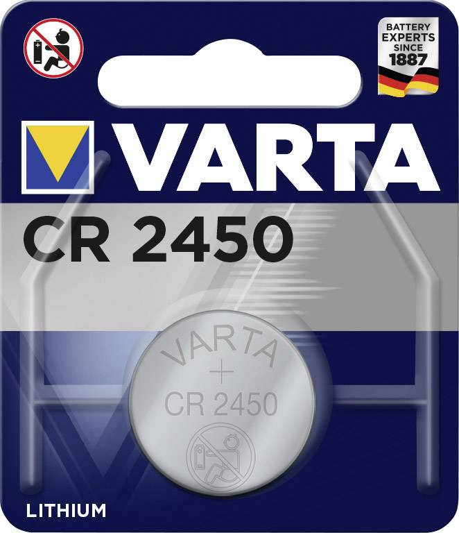 CR2450 Varta Lithium Button Battery 3  Volt 500mah